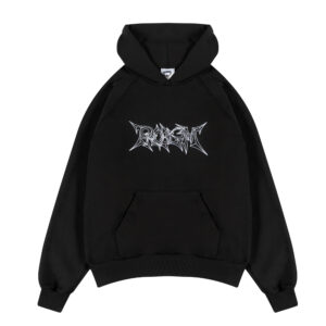 Czarna Bluza Hoodie EUAL Oversize